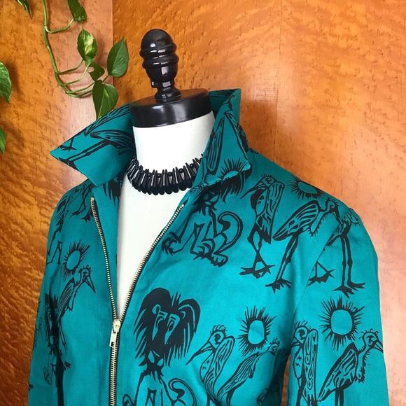 NOVELTY PRINT 80’s does 50’s Vintage Jacket M NWT - Picture 3 of 13